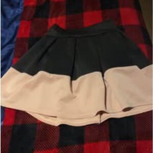 Two-Tone Black and Cream Women's Skirt